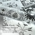 thumbnail image 4 of Balacho Floral Mosaic Boho Patchwork Quilted Faux Wool Area Rug, 4' x 6', Black, 4 of 8