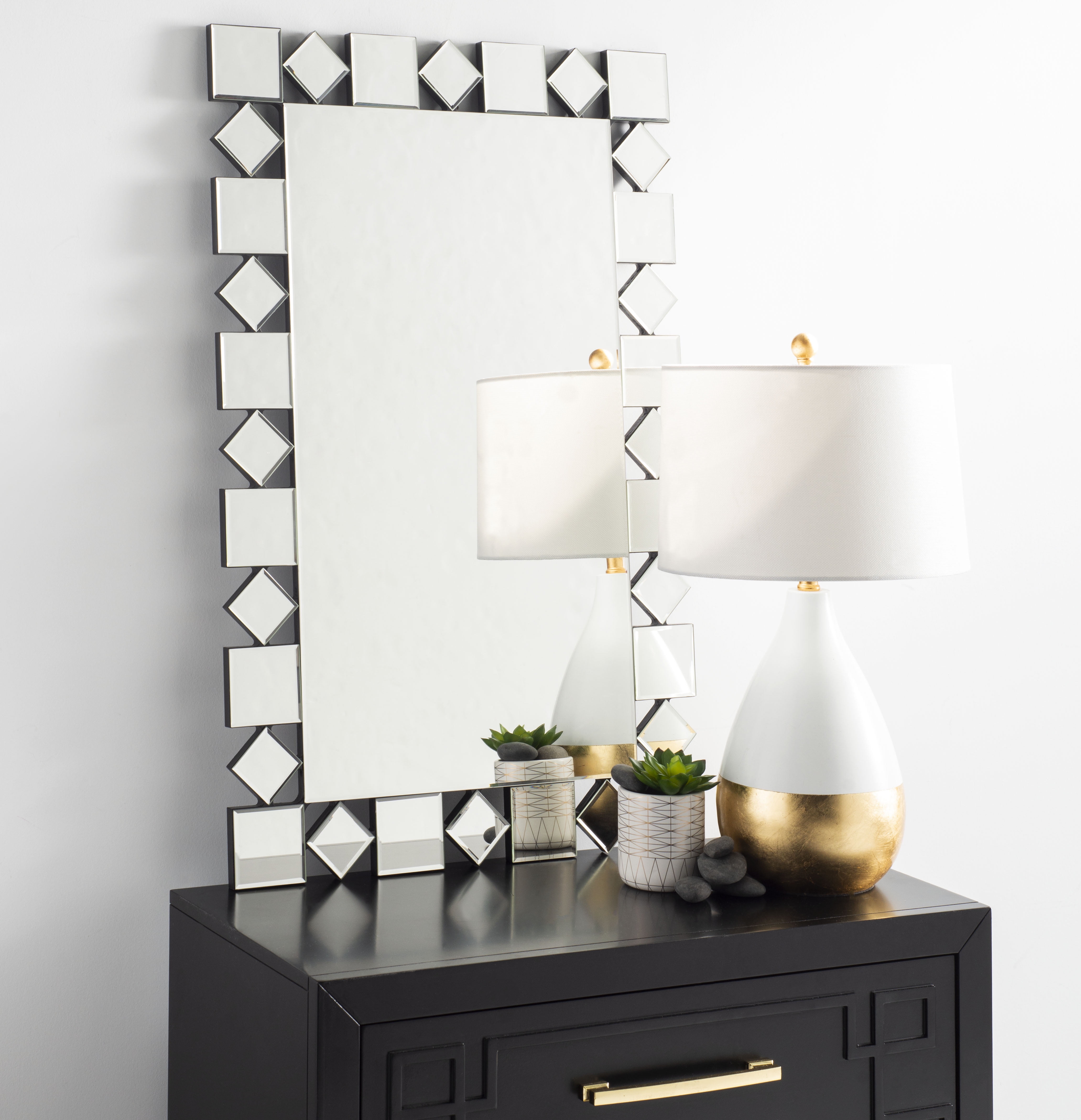 Safavieh Alick Geometric Square Rectangle Mirror, Silver