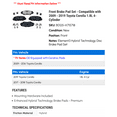 thumbnail image 2 of Front Brake Pad Set - Compatible with 2009 - 2019 Toyota Corolla 1.8L 4-Cylinder 2010 2011 2012 2013 2014 2015 2016 2017 2018, 2 of 2