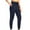 Navy, variant on Up to 65% Off Women Elastic High Waist Yoga Pants High Waist Drawstring Running Fitness Pants Tight Leg Sports Pants Long Pants Black S