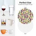 thumbnail image 4 of KLL Drink Coasters Set Round Shape of 4,PU Leather Absorbent Coasters Set Decorative Coffee Cup Coasters Housewarming Gift for Home Decor-Colorful Fruits, 4 of 5