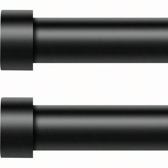 2 Pack Curtain Rods For Windows 48 To 84 Inch 47 Feet Black 1'' Diameter Drapery Rods With End Cap Style Design Modern Adjustable Heavy Duty Curtain Rod Size:36''88''