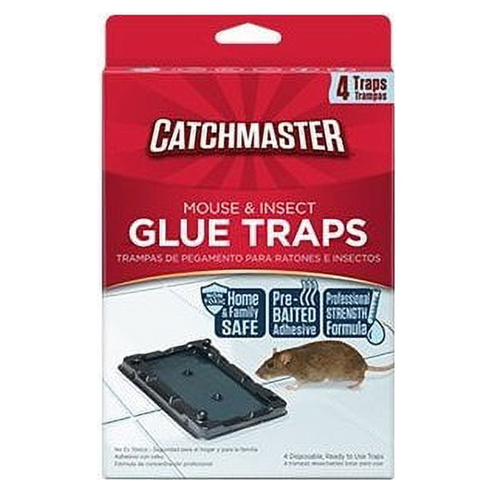 (2 pack) Catchmaster Mouse & Insect - 12 Glue Trays - Professional Strength Glue Traps - Non-Toxic & Easy to Use