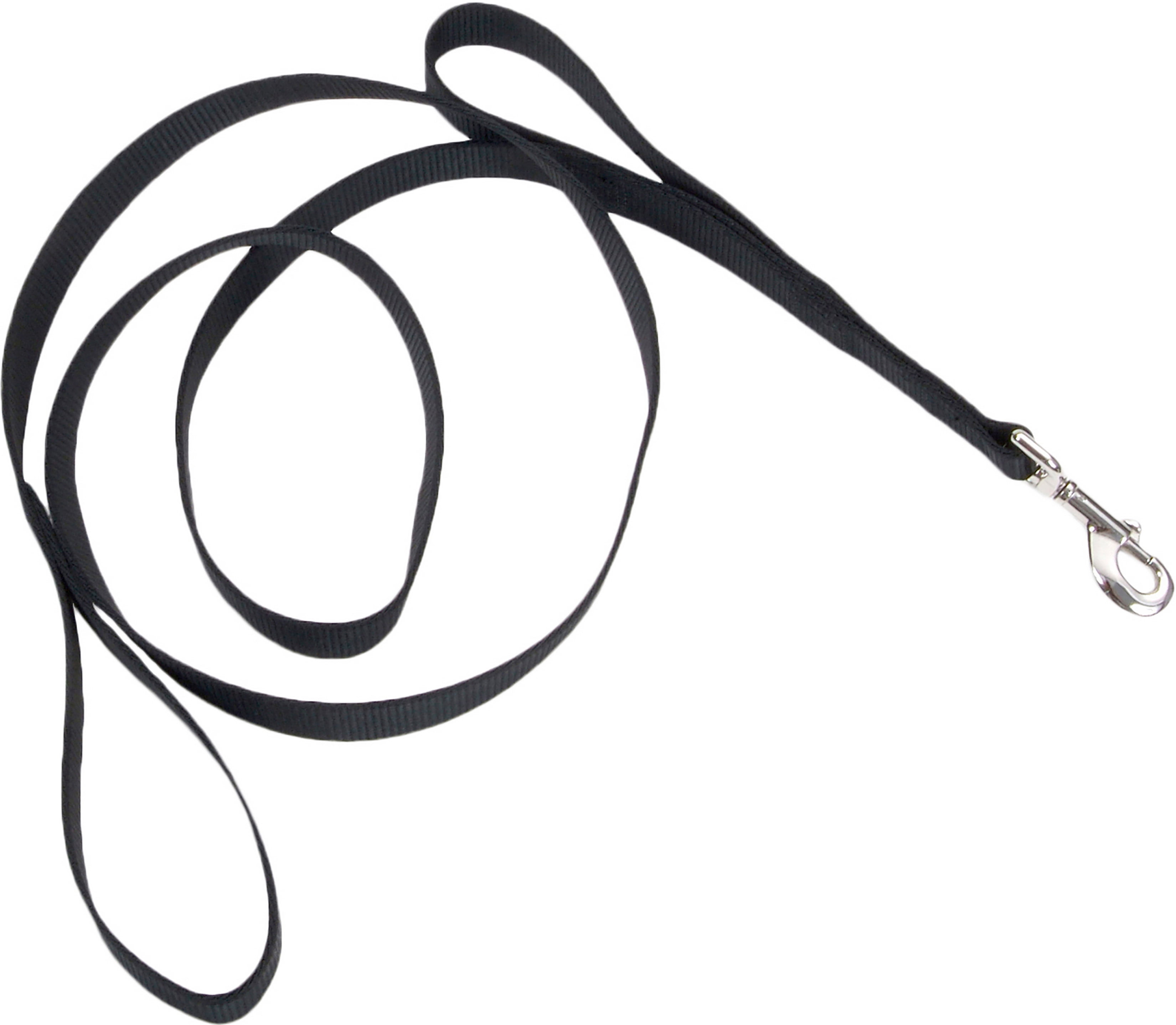 Loops 2 Double Handle 1" Nylon Dog Leash 6'Black