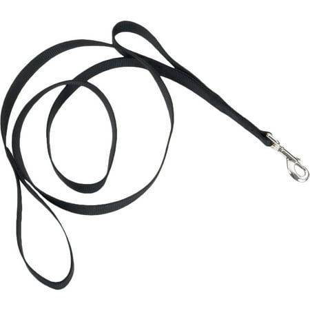 UPC: 0076484099809 | Loops 2 Double Handle 1  Nylon Dog Leash 6 -Black