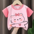 thumbnail image 4 of TOWED22 Toddler Boy Shirts Baby Kids Short Sleeve T-Shirt Graphic Tee Funny Letters Print Cotton Tops 2T-8 Years(Pink,100), 4 of 4