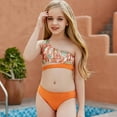 thumbnail image 4 of Bullpiano Girls Tie-dyed Swimsuits Two-Pieces Bathing Suits One Shoulder Crop Tank Top And Bottoms Quick Dry Swimwear Kids Sunsuit Tankini Suit 7-11T, 4 of 5