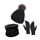 thumbnail image 5 of Conjunto de gorro Bufanda y Guantes de invierno jinwen negro, 5 of 8