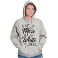 thumbnail image 4 of Hot Mess White Dress Bachelorette Womens Plus Size Graphic Zipper Hoodie Brisco Brands 2X, 4 of 5