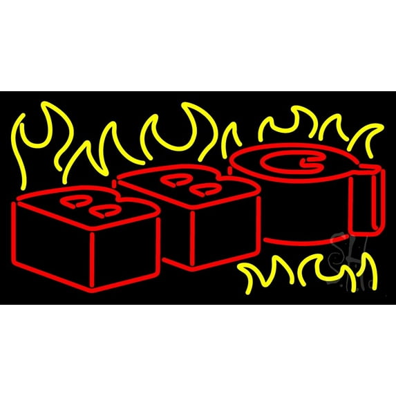 Double Stroke Red BBQ LED Neon Sign 20 x 37 - inches, Black Square Cut Acrylic Backing, with Dimmer - Bright and Premium built indoor LED Neon Sign for restaurant window and interior decor.