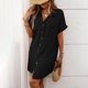 thumbnail image 5 of Vestido Casual Cuello en V para las Mujeres, Vestido de Manga Corta de Color Sólido de Moda para la Primavera, la Fecha Y el Uso Diario, 5 of 9