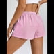 thumbnail image 5 of Pantalones Cortos Tipo Bóxer de Verano con Cintura Elástica, Cordón Ajustable y Estampado de Rayas para Mujer Rosa Roja L, 5 of 10