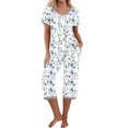 thumbnail image 2 of YUGYXL Womens Capri Pajama Sets Short Sleeve Sleepwear Top and Capri Pants Trendy Printed 2 Piece Loungewear with Pockets Blue M, 2 of 5