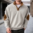 thumbnail image 2 of Sweatshirts for Men 2026 Fall Winter Long Sleeve Casual Stand Collar Patchwork Sweatshirt Mens Pullover Top, 2 of 5