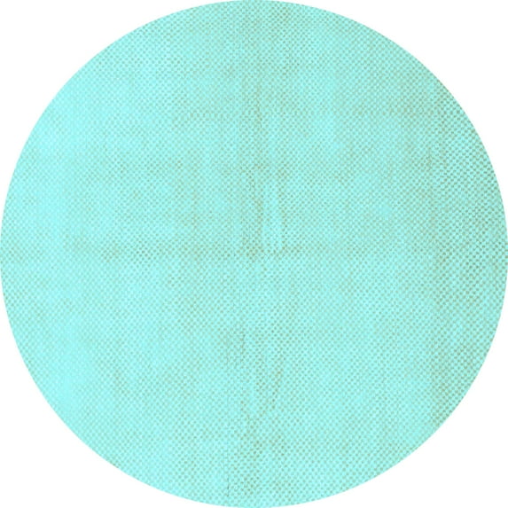 Ahgly Company Indoor Round Solid Light Blue Modern Area Rugs, 7' Round