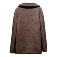 thumbnail image 7 of Winter Clearance Deals PITAUCE Women's Sherpa Jacket Fleece Winter Teddy Bear Coats Fuzzy Warm Fluffy Button Outwear Coffee L, 7 of 7
