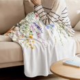 thumbnail image 4 of Throw Blanket for Couch Flowers Leaves Soft Fleece Flannel Blankets Cozy Lightweight Blanket for Home Sofa Living Room Watercolor Flowers Bed Throws 40" x 50", 4 of 9