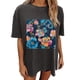 thumbnail image 5 of Fiudx Liquidación de Ahorros de Verano Camisetas Informales con Estampado de Flores para Mujer, Camisetas Extragrandes de Manga Corta, 5 of 7