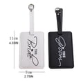 thumbnail image 4 of MANNYA 1Set PU Leather Luggage Tag Bride Groom Passport for Case for Couples Honeymoon, 4 of 8