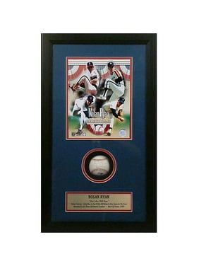 MLB Autographed Shadowbox with Baseball, Nolan Ryan