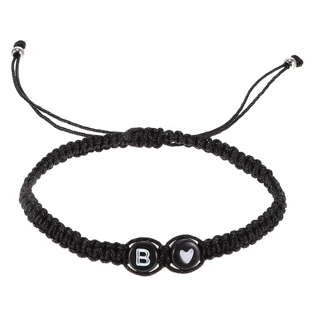 KAKOWELY Pulseras con iniciales, pulsera trenzada ajustable, pulseras de amistad para parejas