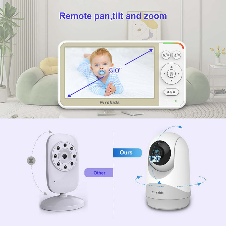 Hello Baby Monitor with Camera and Audio, LCD Display Video Baby Monitor No  WiFi Infrared Night Vision, Temprature Screen Lullaby, Two Way Audio and  VOX Mode (HB66)