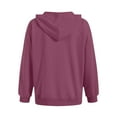 thumbnail image 5 of Boyfriend Blouses Winter Fall Slim Crew Neck Long Sleeve Blouson Off the Shoulder Solid Color Casual Cotton T Shirt (Wine,L), 5 of 9
