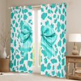 thumbnail image 2 of Homewish Dreamy Cartoon Bow Black Out Curtains, Cyan Leopard Cheetah Print Curtains Pack of 2 (42x63 Each), Teens Kids Girls Women Bedroom Curtains, Black Out Curtains Decor, 2 of 6