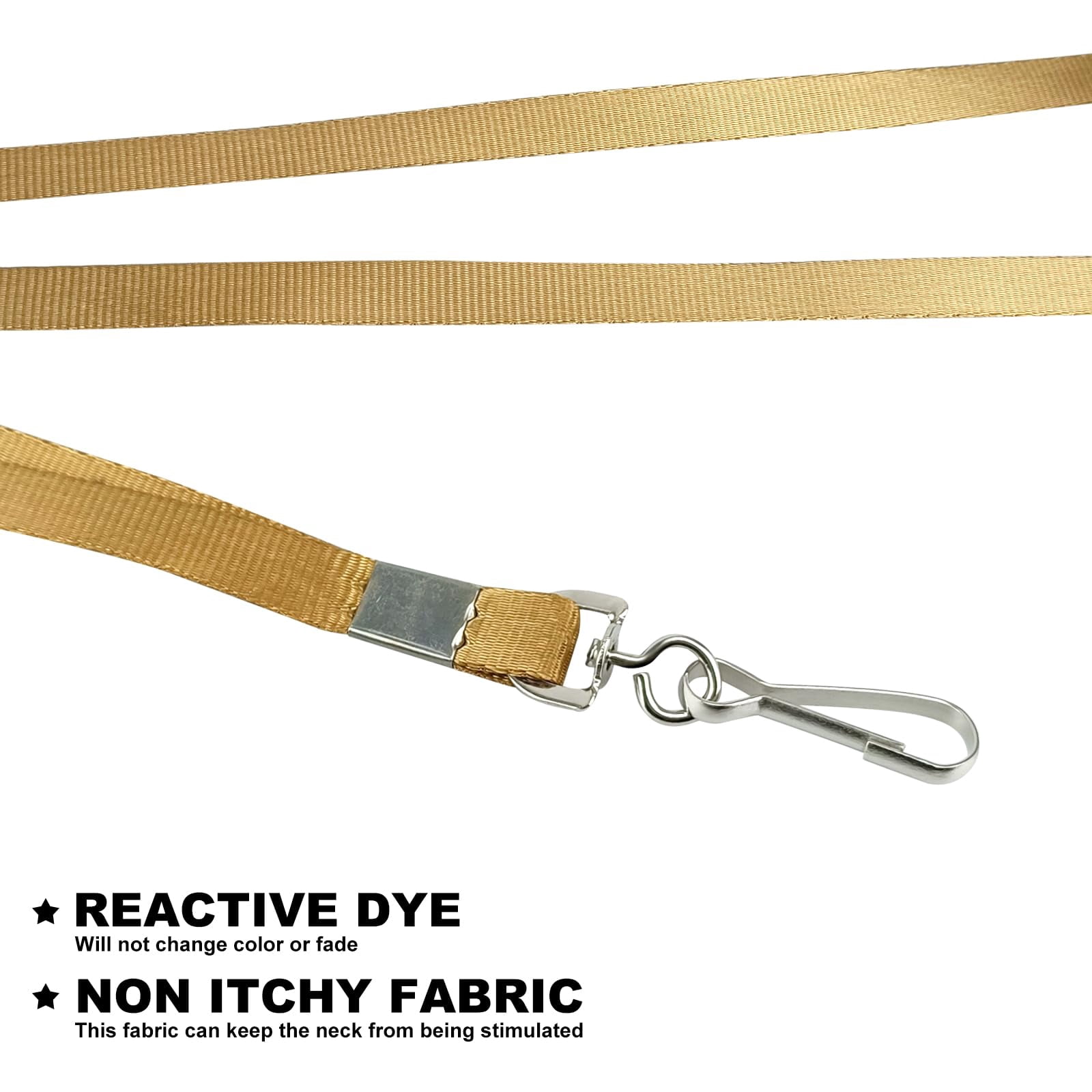 Bulk Lanyards For Id Badges With Swivel Hook Clips Name Tag Lanyard Holder (gold  100 Packs)