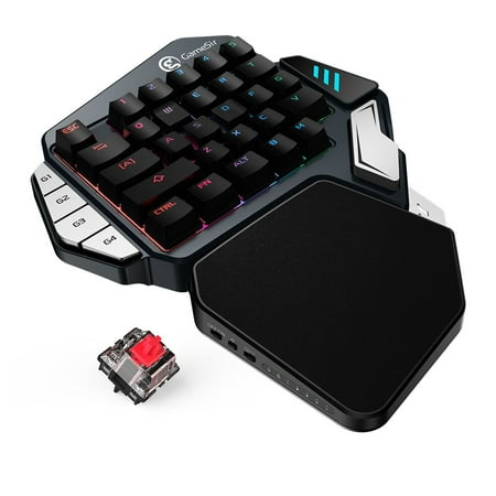 GameSir Z1 Gaming Keyboard One-handed Mechanical Keypad RGB Backlight for Windows PC - Cherry MX Red (Best Keyboard For Android Phone)