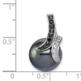 thumbnail image 2 of Beautiful Sterling Silver Blk & Wht CZ Blk Imitation Shell Pearl Pendant, 2 of 2