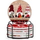thumbnail image 1 of Posavasos de cerámica con forma de árbol de Navidad rojo: anima la decoración de tu mesa navideña con estos posavasos festivos y duraderos, 1 of 6