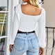thumbnail image 4 of Top corto de corte bajo para mujer, camiseta corta de manga larga con corte bajo para mujer, top de otoño para mujer, acabado de lujo, 4 of 6