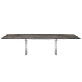 thumbnail image 2 of Casabianca Modern Allegra Stainless Steel Extendable Dining Table in Brown, 2 of 6