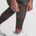 thumbnail image 4 of SWSMCLT Men's Athletic Jogging Harem Hiking Sweatpants Waterproof Pants Drawstring Jogger Casual Pants Brown Large, 4 of 4