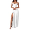 thumbnail image 2 of Dpytoraw Women's Casual Summer Tank Top Sleeveless Knee Length Mini Pleated Tank Dress White, 2 of 4