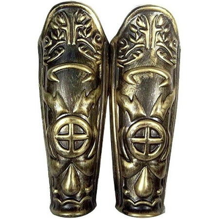 Gold Roman Centurium Gladiator Plastic Leg Guards Shields Knight Armor