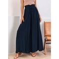 thumbnail image 5 of Pants for Women Casual Elastic Waist Wide Leg Pants with Pockets Navy Blue XXL, 5 of 7