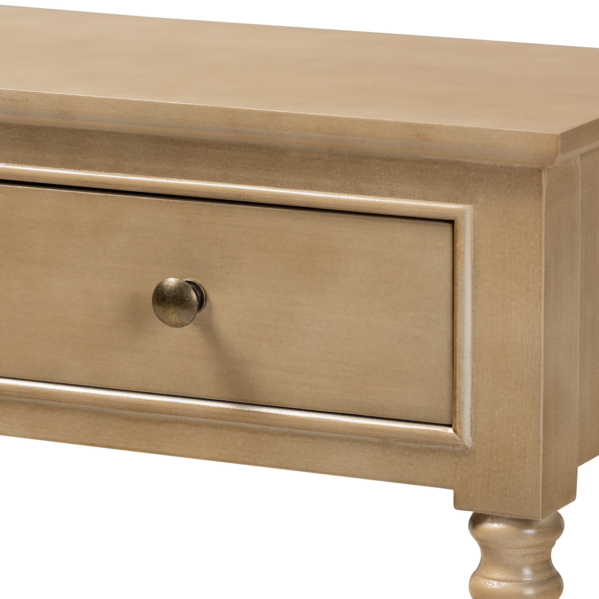 Baxton Studio Calvin Classic And Traditional French Farmhouse Oak Brown Finished Wood 3-Drawer Entryway Console Table