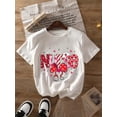 thumbnail image 2 of Camiseta con estampado gráfico de lazo seductor para San Valentín, manga corta, cuello redondo, informal, para verano y primavera, ropa de mujer, camiseta deportiva de ocio., 2 of 7
