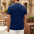 thumbnail image 5 of Men's Cotton T Shirts Short Sleeve Casual V Neck Solid Color T-Shirt Soft V Neck Lightweight Breathable Tee Classic Plain Shirts, L, 5 of 9