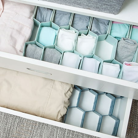 

1 Set Sock Organizer Large Capacity Honeycomb Shaped Drawer Design Bra Underwear Organizer Storage Box for Family