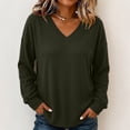 thumbnail image 5 of Tqcoqu Women's Ribbed V‑Neck Sweatshirt, Loose Long Sleeve Knit‑Like Pullover Casual Loungewear Top, 5 of 9