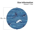 thumbnail image 3 of Pofeuu Sharks on White Blue Striped Print Leather Coasters Set of 6, Round Cups Mugs Mat Pad for Home Kitchen Heat Resistant Drink Coasters,Round Shape, 3 of 7