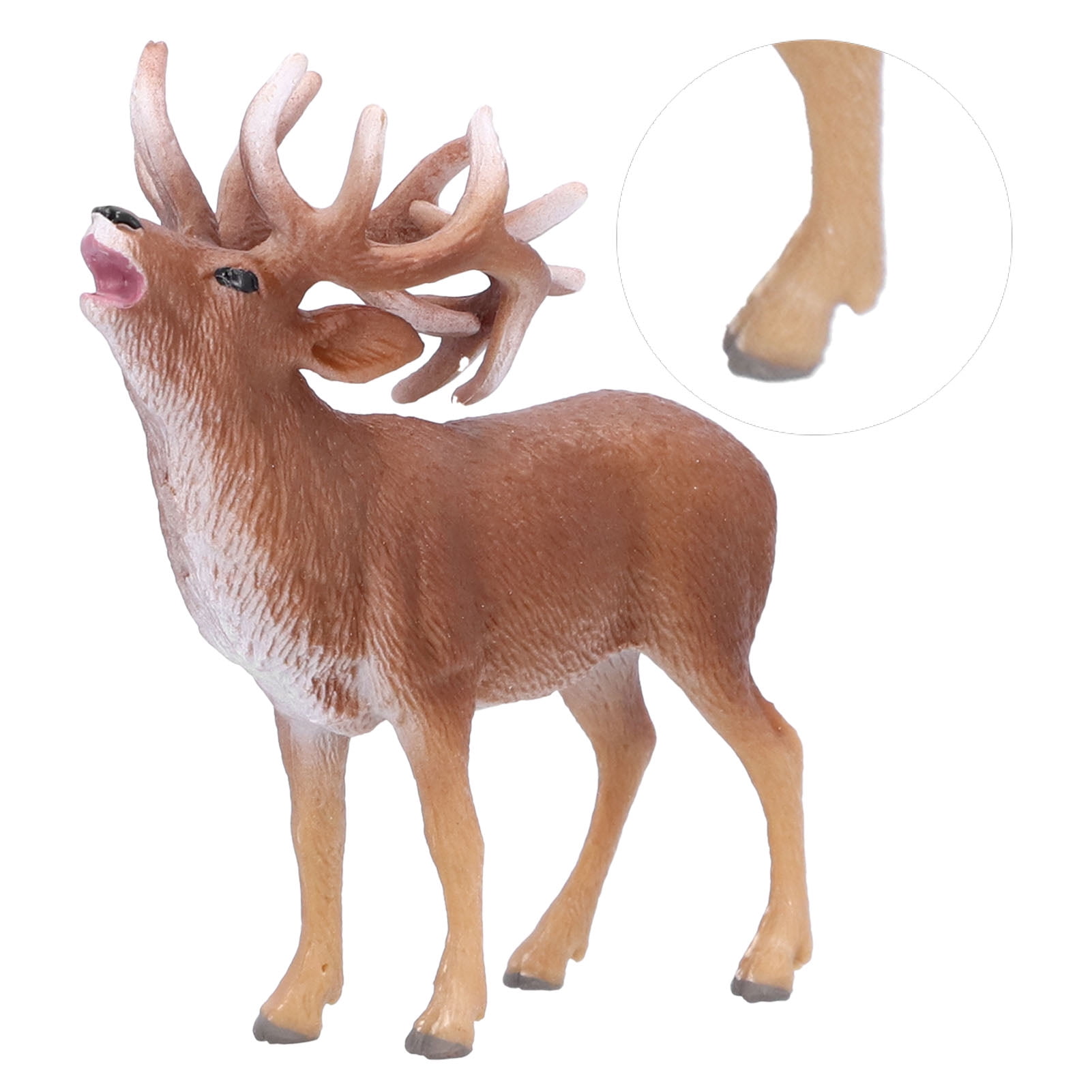Agatige Lifelike Deer Figurine Toy Jungle Zoo Wild Deer Animal Toy