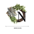 thumbnail image 2 of Personalized Alphabet Wreath Door Hanger | 26 Letter Options | Rattan Ring with Knot Pendant | 15 Inch Wall & Window Decoration | Home Entryway Decor, 2 of 4