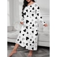 thumbnail image 4 of Nightgowns for Women: Soft Long Sleeve Plus Size Nightgowns, Printed Pajamas Long Sleepdress Casual Sleepwear, 4 of 4