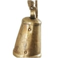 thumbnail image 4 of DecMode Tibetan Inspired Cascading Gold Metal Conical Decorative Cow Bells with 4 Bells on Jute Hanging Rope, 4 of 10