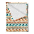 thumbnail image 2 of Ethnic Soft Flannel Fleece Throw Blanket, Colorful Native Composition with Geometric Borders and Elephants Design, Cozy Plush for Indoor and Outdoor Use, 50" x 70", Multicolor, by Ambesonne, 2 of 5