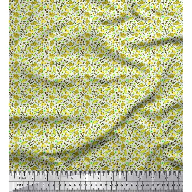 Soimoi Rayon Fabric Flower Watercolor Print Fabric by Yard 56 Inch Wide